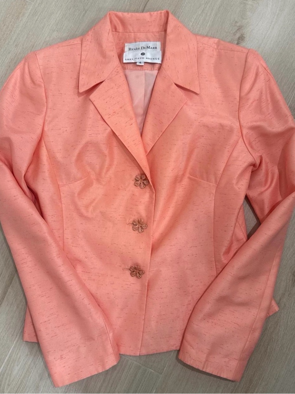 Said fifth avenue vintage Peach Silk-Blend Women's Blazer
